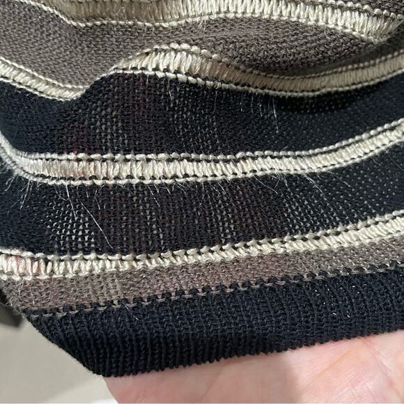 NEW Banana Republic Linen Striped Neutral Colorblock Open Weave Sweater S NWOT - Picture 14 of 16